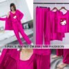 Ladies Night Suit 3 Piece Inner Gawn + Trouser